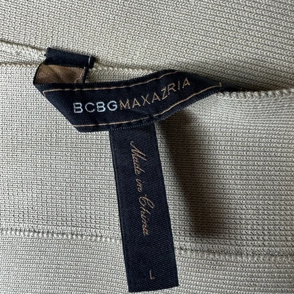 BCBGMAXAZRIA Nude Bandage Bodycon Skirt (Rayon) | Size L | Waist Shaper Effect - Picture 9 of 10